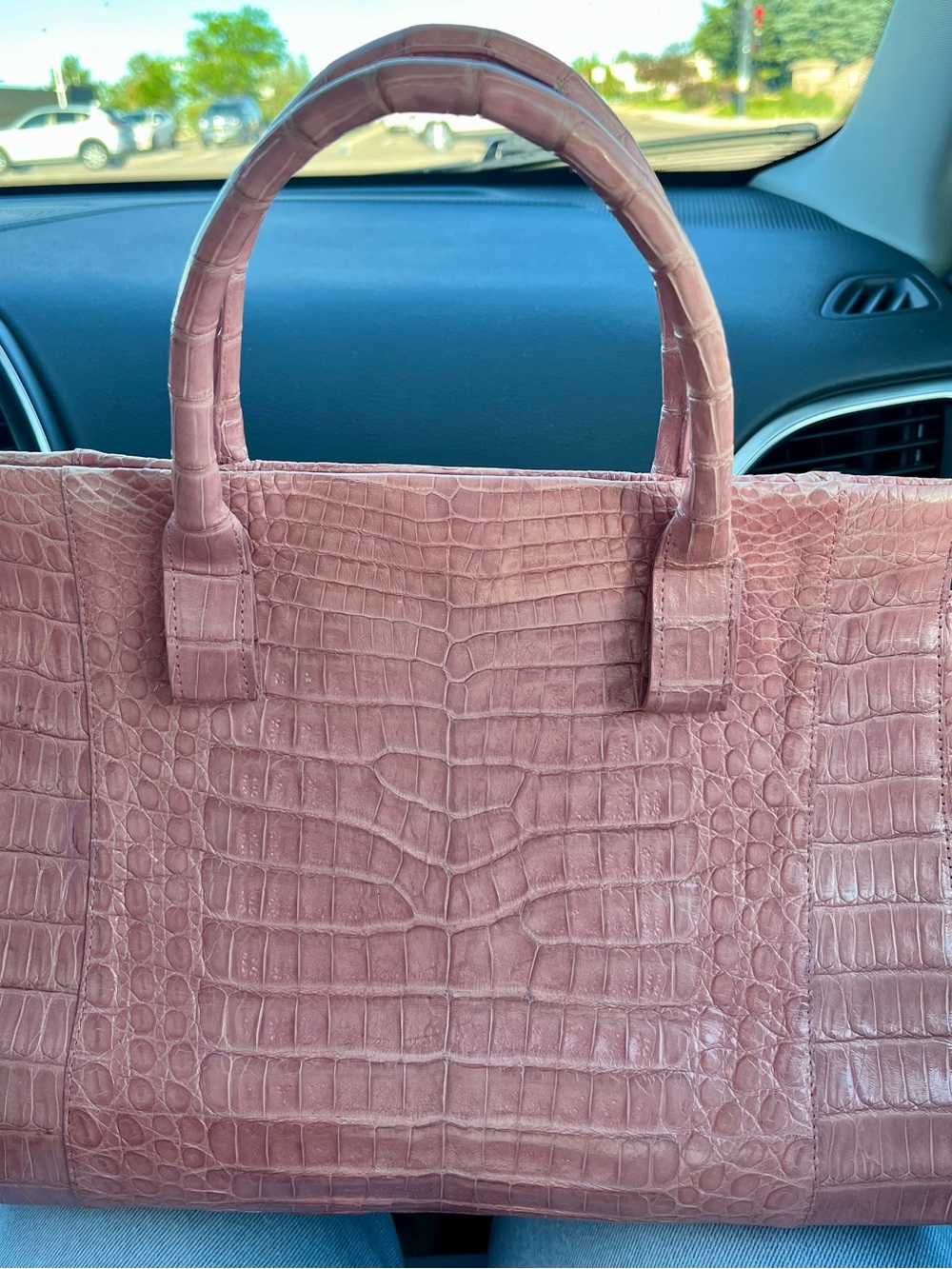 Nancy Gonzalez Pink, Genuine Crocodile, Top Handle Bag - one of a kind